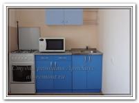 Ремонт помещения кухни с синей мебелью