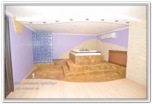 Ремонт дома в ванной комнате с джакузи на подиуме