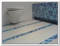 ремонт туалета и ванны под ключ с сине голубой мозаикой