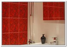 ремонт ванной комнаты под ключ в москве с красной плиткой-розы